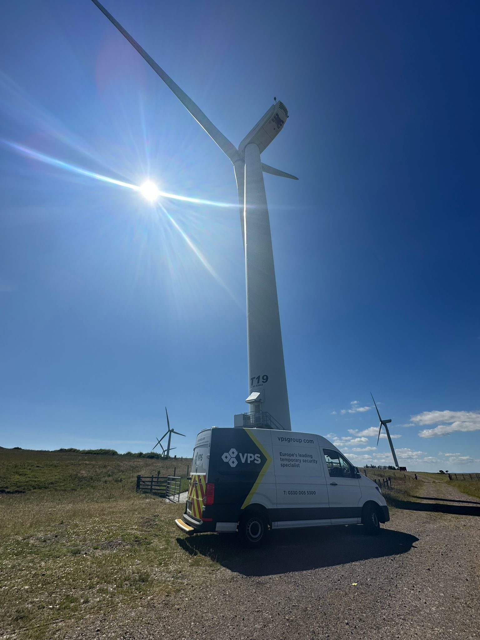 A VPS van at a windfarm